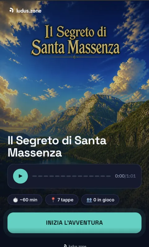 Copertina dell'esperienza «Il Segreto di Santa Massenza»: 7 tappe, circa 60 minuti, con introduzione audio.