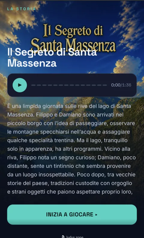 La storia dell'esperienza, con narrazione audio e testo.